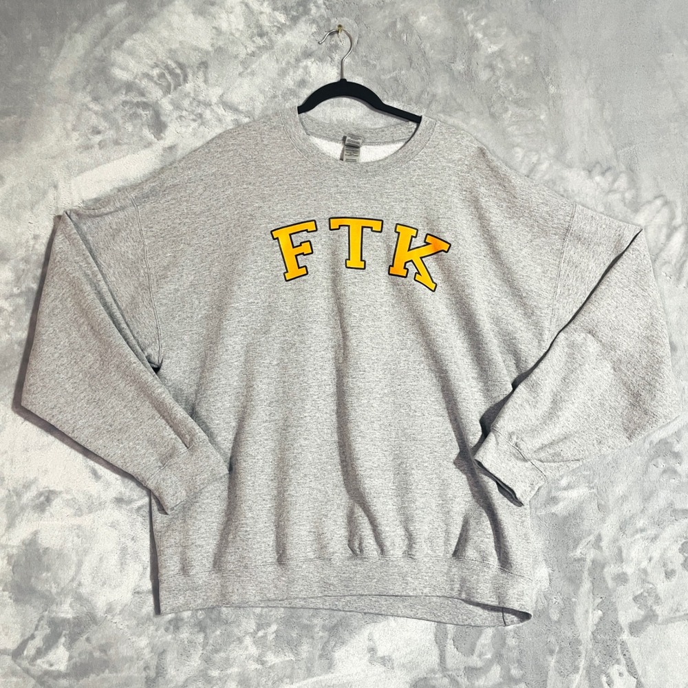 FTK Graphic Sweater Mens 2XL "For the Kids' Gray Excellent Pullover